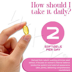 Женские здравоохранения масло примулы вечерней в капсулах для PMS поддержка холодного отжима масла примулы вечерней капсулы в форме капсул соответствие стандартам GMP с GLA - Product Image 4