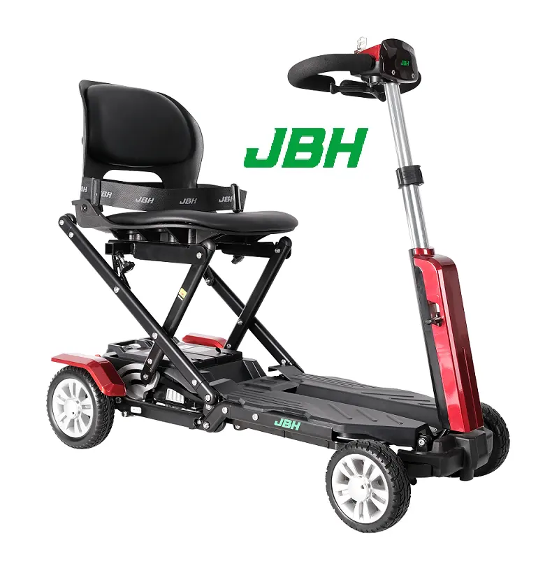 JBH skuter listrik lipat untuk orang tua, skuter mobilitas 4 roda bahan Aloi aluminium 6 km/jam 20km/jam elektronik pria