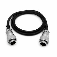 Câble connecteur aviation mâle étanche à 2 broches avec anneau moleté à vis métallique 18AWG pour signal de capteur