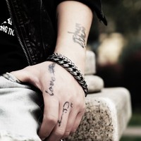 Bracelet pour homme en alliage de zinc, style hip-hop, géométrique rétro audacieux, tendance punk, accessoire cadeau unique, best-seller