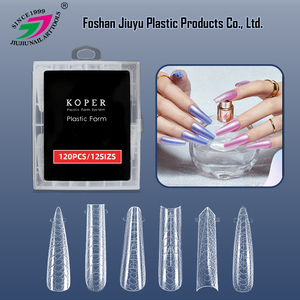 Formes à ongles réutilisables en plastique pour extension de gel, type cercueil long, double forme, pour construction rapide d'ongles en acrylique, pour manucure en salon - Product Image 1