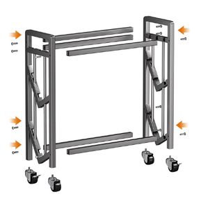 Cổ Điển Freestanding Xách Tay 2 Lớp Bằng Gỗ Góc Hiển Thị Tủ Kệ Sách Với Bánh Xe - Product Image 3