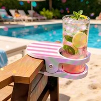 Support de Boissons Pliable Multifonctionnel Transfrontalier pour Plage, Piscine, Accoudoir de Canapé et Plateau Flottant