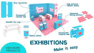 Stand d'exposition professionnel <span class=keywords><strong>facile</strong></span> à monter 10x20 20x20, design personnalisé pour salon professionnel, stand de salon professionnel en bois - Product Image 2