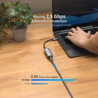 Adaptador USB C a Ethernet de 2.5 Gb, Plug & Play, USB de 2.5 Gigabit a RJ45 (Compatible con Thunderbolt)