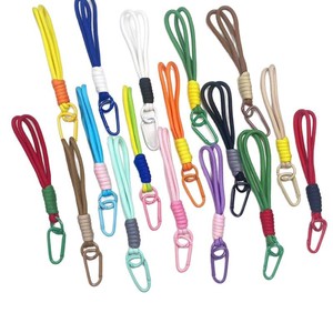 Multicolor Handmade Braided Accessory Lanyard With Colorful Carabiner for Preventing Phone and Water Bottle Loss Nylon Keychain