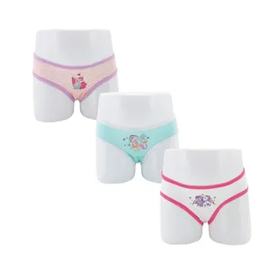 Manufacturer supplier 3 pack cute print comfort cotton panties for girls