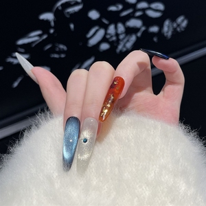 <span class=keywords><strong>Uñas</strong></span> Postizas Acrílicas Hechas a Mano de Alta Calidad con Diseño de Ojo de Leopardo y Detalles <span class=keywords><strong>en</strong></span> Dorado, Venta al Por Mayor - Product Image 1