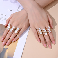 New Fashion Edelstahl perle Elastische Ringe Hochwertige natürliche Süßwassers chale Dould-Side Öltropfen kleber 26 Buchstaben Ring