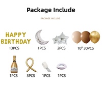 Ensemble de décoration pour fête d'anniversaire, bannière de vœux d'anniversaire, ballons, toile de fond, scène adaptée pour la cérémonie du 18e anniversaire