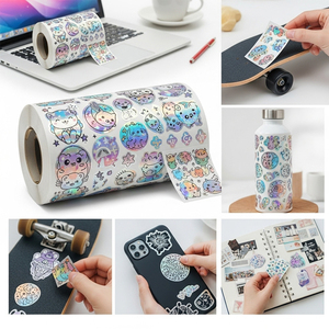 Para pegatinas holográficas personalizadas de <span class=keywords><strong>Vograce</strong></span>, calcomanías decorativas de vinilo impermeables - Product Image 5