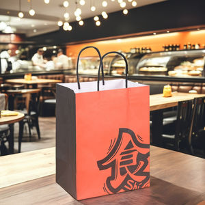 Custom Printed White Kraft <strong>Paper</strong> <strong>Bags</strong> Twisted Handles Digital <strong>Printing</strong> for Clothing Food Take Away Personalized Your Own Logo - Product Image 1