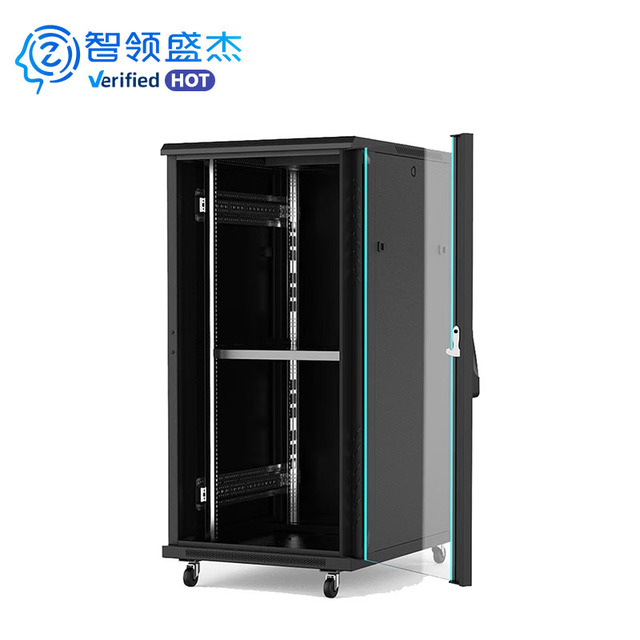 OEM ODM 22U 19 Inch Network Cabinet Floor Standing Server Rack with Caster Wheels and Adjustable Shelf
