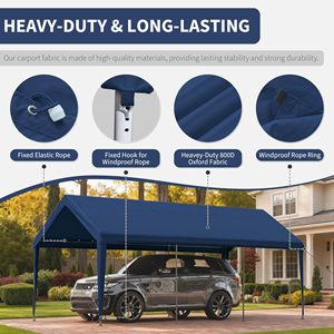 Bâche de remplacement 10x20 pieds <span class=keywords><strong>pour</strong></span> abri de voiture |   Bâche de protection supérieure robuste, imperméable et anti-UV50+ - Product Image 6