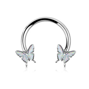 Anneau de nez papillon en acier inoxydable 1,2 mm 16G 10 mm Bijoux de piercing unisexe - Product Image 4
