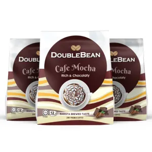 DOUBLEBEAN कैफे मोचा 12 पाउच एक्स 25g (300g) हलाल प्रीमियम कोको कॉफी Premix पाउडर उच्च गुणवत्ता मलेशिया उत्पादों