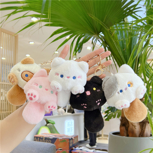 Llavero de Peluche Suave de Algodón PP con Forma 3D de la Serie Gatos de Ocio, Adorable y Genial, con Sonido, Diseño BIBI Call Meow Meow Planet y Cierre - Product Image 1