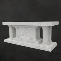 Mesa de Altar y Púlpito de Mármol Blanco Religioso Católico Tallado a Mano con Jesucristo