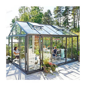 Serre de jardin préfabriquée moderne en alliage d'aluminium 4 saisons avec écran triangulaire, véranda isolée pour appartement - Product Image 4