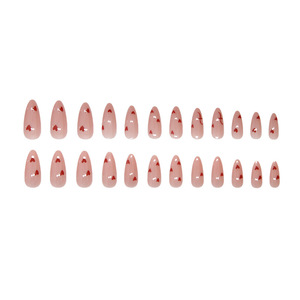 Nuevas <span class=keywords><strong>Uñas</strong></span> <span class=keywords><strong>Postizas</strong></span> Francesas Rojas <span class=keywords><strong>con</strong></span> Pequeños Corazones, Dulces, Modernas, Brillantes, <span class=keywords><strong>con</strong></span> Cobertura Total, 24 Piezas, ABS para Dedos - Product Image 4