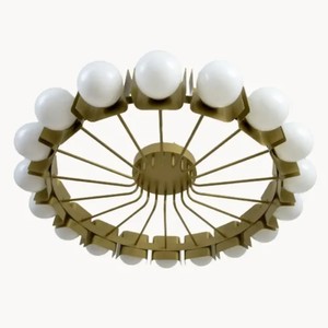 Vente en gros Luz Vintage ROSANA Plafonnier Boule de verre opale Base en laiton doré Bureau à domicile Source d'alimentation AC illuminable - Product Image 1