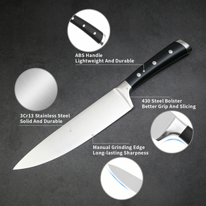 Cuchillos y accesorios de Chef de acero inoxidable de alta calidad profesional de 8 pulgadas Cuchillo de Chef con mango negro ABS de acero inoxidable - Product Image 2