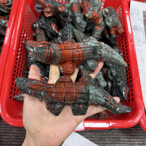 Figuras de Piedra de Sangre <span class=keywords><strong>Africana</strong></span> Natural Talladas a Mano, Cristal Curativo, Cocodrilo y <span class=keywords><strong>Tortuga</strong></span> para Colección o Regalo - Product Image 4