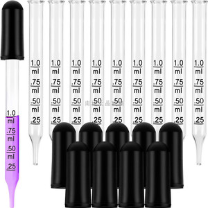 Gotero de vidrio Tianjing de 1 ml graduado con punta de goma para aceites esenciales y líquidos - Product Image 1