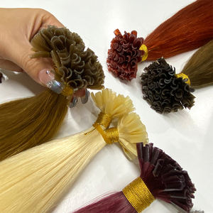 Venta al por mayor cutícula alineada ruso virgen cabello queratina U punta recta K punta extensiones de cabello humano - Product Image 1