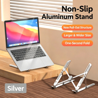 Soporte Ajustable y Plegable de Aluminio para Laptop, Base Elevadora Portátil para Computadoras Portátiles de 10 a 15.6 Pulgadas, Soporte para Laptop de Oficina