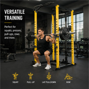 Jaula de potencia multifuncional <span class=keywords><strong>con</strong></span> estación de cable para <span class=keywords><strong>polea</strong></span> <span class=keywords><strong>baja</strong></span> y <span class=keywords><strong>barra</strong></span> de dominadas para gimnasio - Product Image 4