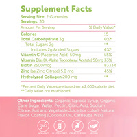 Supplément Gommeux de Collagène OEM Marque Blanche Vegan Éclaircissant la Peau et Favorisant la Croissance des Cheveux avec Biotine et Vitamines C et E pour Cheveux, Peau et Ongles