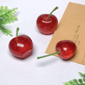100 Pezzi di Ciliegie Artificiali Ornamentali Rosse Glitterate, Modello Realistico di Frutta per Decorazioni Domestiche, Feste e Festività - Product Image 4