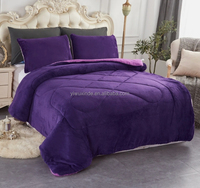 Nouvel ensemble de couvertures en sherpa Borrego ultra douces, épaisses et lourdes, taille Queen, 3 pièces, écologiques, ensembles de couettes, couvre-lit, couverture