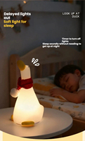 Mini veilleuse LED en forme de canard à changement de couleur avec capteur de clignotement en silicone pour bébés et enfants