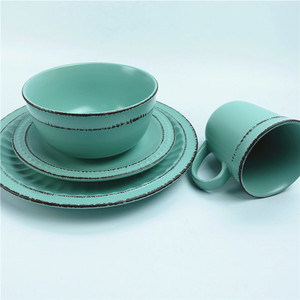 Service de <span class=keywords><strong>vaisselle</strong></span> de luxe en céramique, ensemble de 16 pièces de couleur <span class=keywords><strong>ancienne</strong></span> mode avec gaufrage - Product Image 5