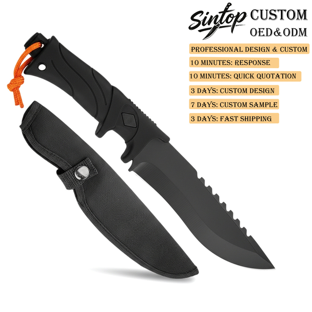Outdoor Portable Mini Straight 3cr13 Steel Hunting Knife Camping Fishing Wild Meat Eating-Sharp 60 HRC Nylon Scabbard DIY OEM
