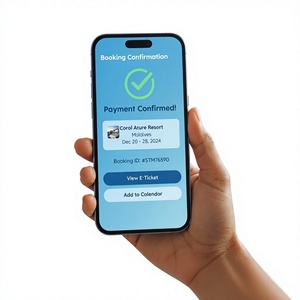 Aplicación móvil para reservar hoteles: Reserva hoteles con disponibilidad de habitaciones en tiempo real, pagos seguros, confirmaciones instantáneas y fácil manejo. - Product Image 1