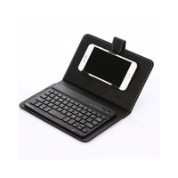 Keyboard Perjalanan Kantor Nirkabel Dapat Dilipat Universal untuk Ponsel Pintar Penutup PU Pelindung Ringan dan Ramping