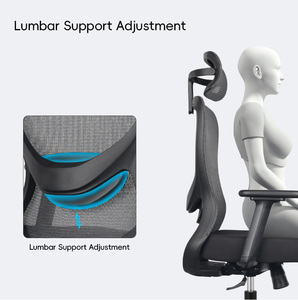 Meubles de haute qualité pour dossier orthopédique ergonomique en maille avec support lombaire réglable chaise de bureau <span class=keywords><strong>Ergo</strong></span> Task exécutive - Product Image 2