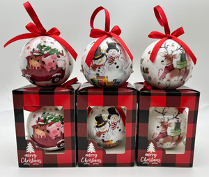 Boules de Noël en mousse pour fenêtre, motif bonhomme de neige et renne, en polystyrène, ornement animal en mousse pour promotion saisonnière - Product Image 3