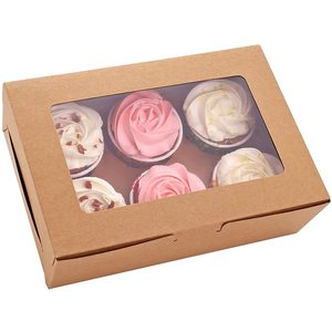 Custom cupcake packaging with clear window mini cup bakery cakebox dessert wedding favor box