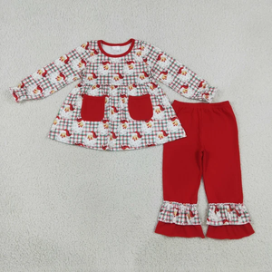 เด็กผู้หญิงแขนยาวสไตล์คริสต์มาสกระเป๋าเสื้อคลุมกางเกงชุดเสื้อผ้า - Product Image 3