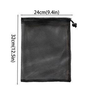 Portable Mesh Fabric <b>Bag</b> 24x32cm OEM ODM Nylon <b>Cord</b> Mesh <b>Bag</b> Durable Transparent Pouch Use for Daily Supplies Cosmetics Perfume - Product Image 2