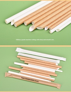 Custom Logo Paper Straws Biodegradable Eco Friendly Disposable Drinking Straws Individually Packed for Cafe Milk Tea Brand - Product Image 2