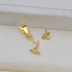 Pendentif en argent S925 avec perle baroque en forme d'abeille, accessoires féminins polyvalents, perle étrangère, plateau creux, composants de bijoux 1939 - Product Image 2