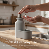 Distributeur de savon liquide en polyrésine, flacon pompe rechargeable, récipient pour savon à vaisselle ou savon pour les mains, pour évier de cuisine