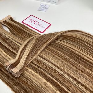 Extensiones de Cabello Humano Virgen de Lujo, Doble Trama, con Cinta Adhesiva, en Color # 4+ # Extensiones de Cabello 18C, Tendencia Top 2026 - Product Image 3