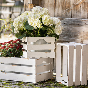 3 Pack <strong>Wooden</strong> <strong>Crates</strong> for Display, Distressed Nesting <strong>Wooden</strong> Storage Box with Handles, Decorative <strong>White</strong> <strong>Wooden</strong> Bins for Fruit - Product Image 6