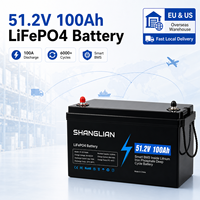 Baterai LiFePO4 48V 100Ah, Baterai Lithium Iron Phosphate 51.2V dengan BMS Pintar untuk Penyimpanan Energi Rumah & Penggunaan Industri.